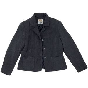 Talbots Petites Women's Blazer, 90's Vintage, Marled Gray, 8P, Wool